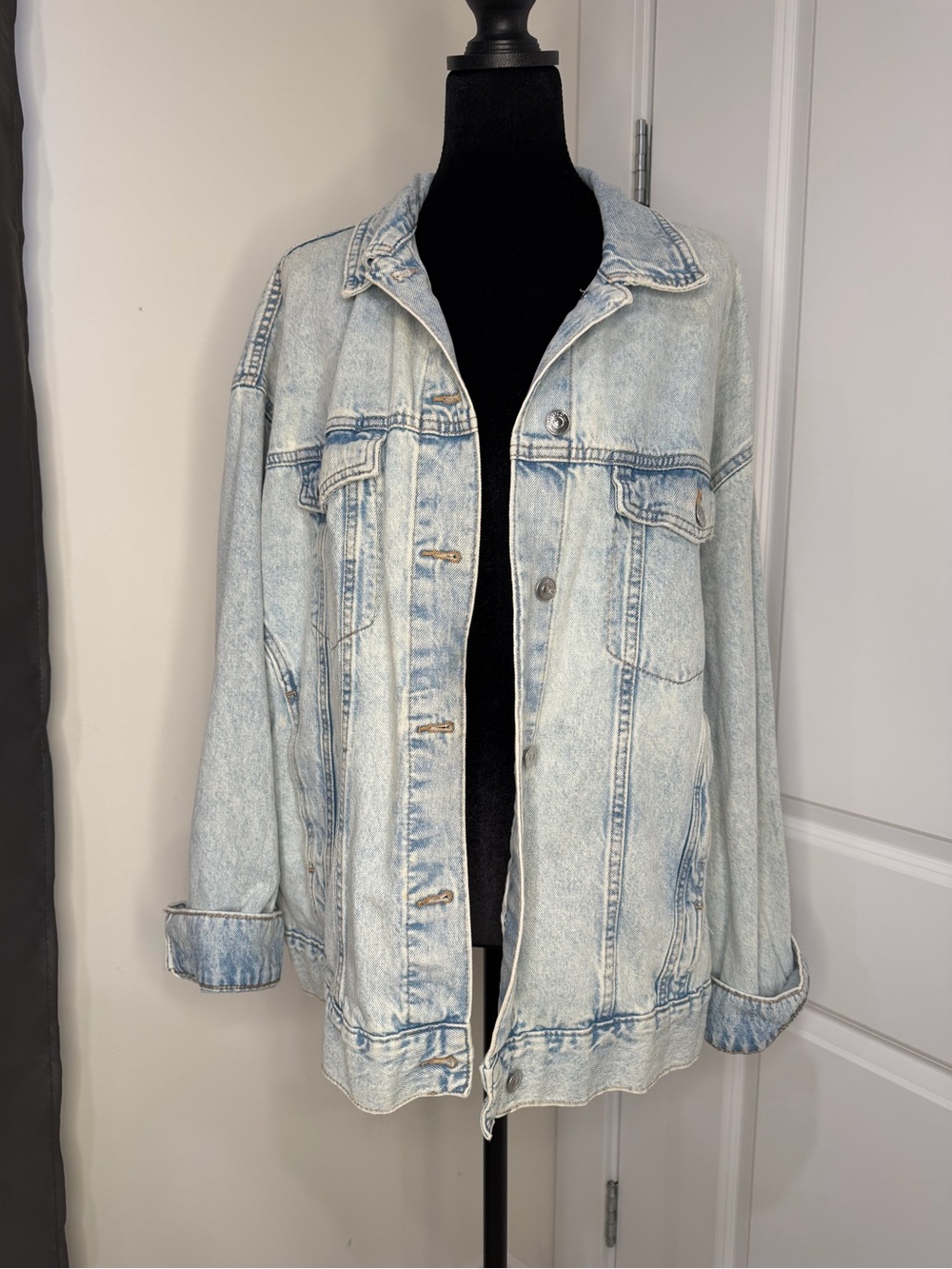 Light Wash Denim Jacket - Classic Oversized Women’s Coat